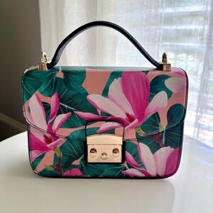 Floral Pink and Green Women's Handbag